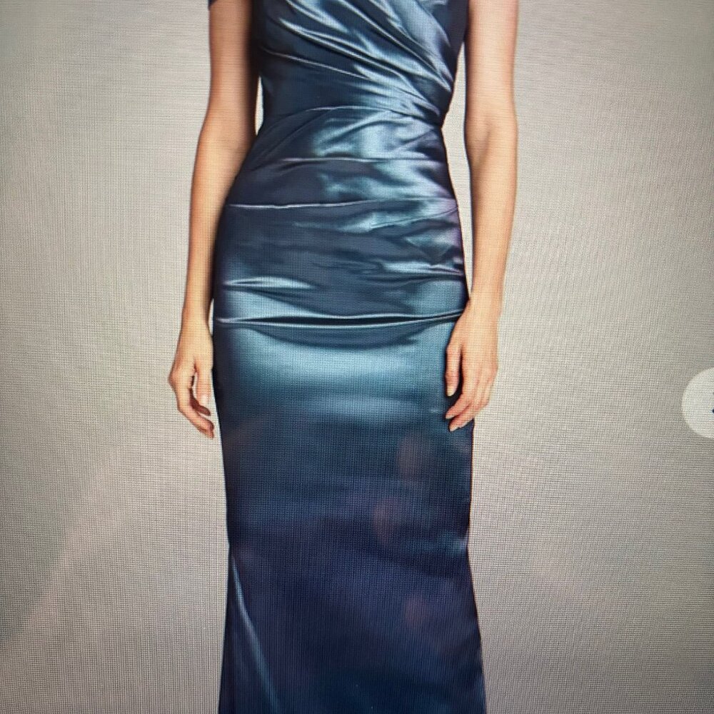 Teri Jon full-length gown, Smoke-Blue, Size 6